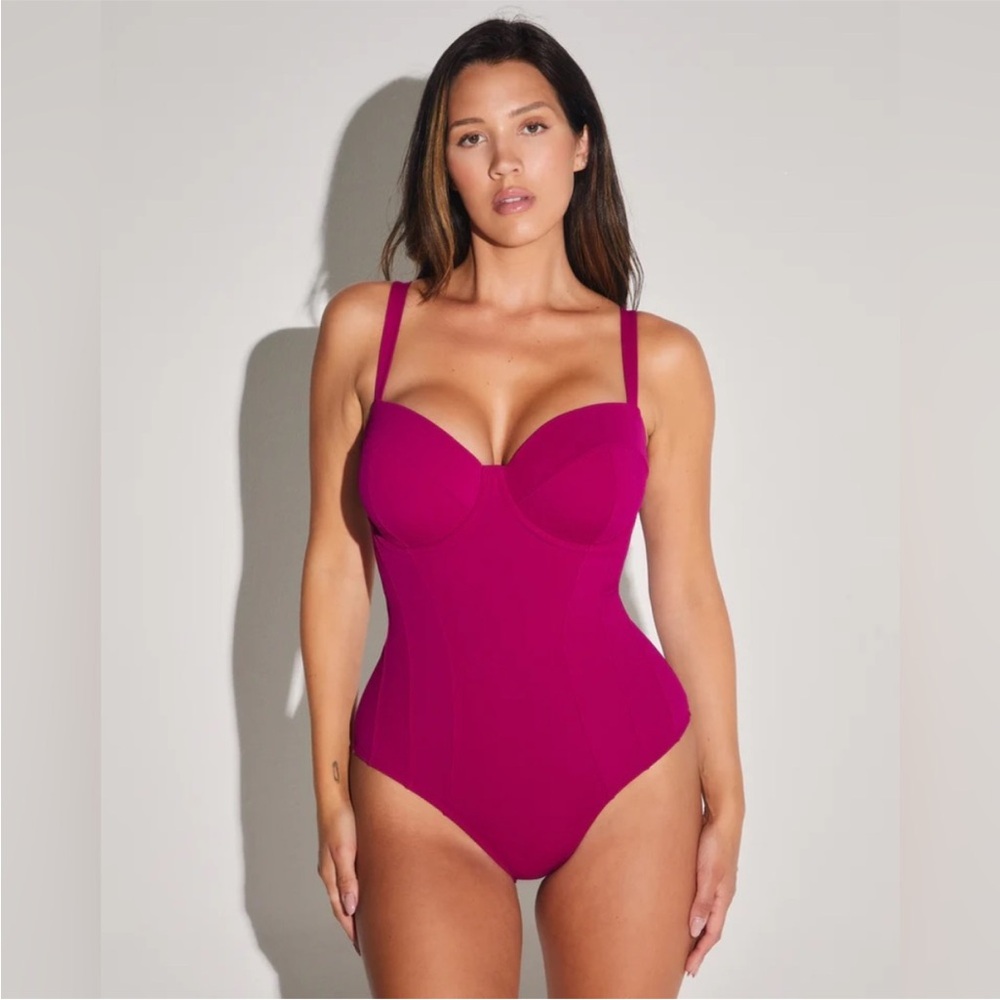 Elegant Magenta One Piece Swimsuit